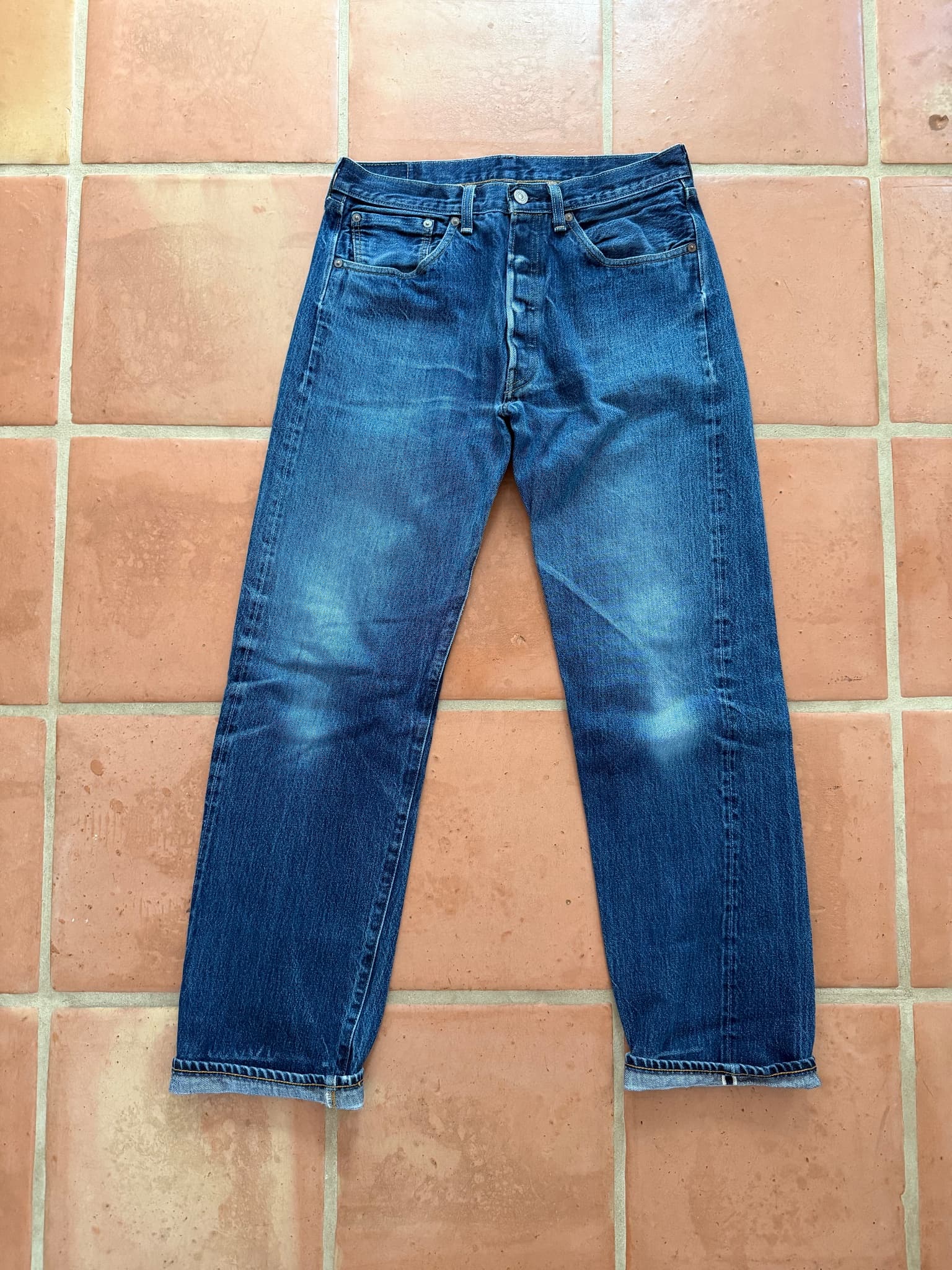 Levi's 1955 501 - ORGANIC RIGID fade log